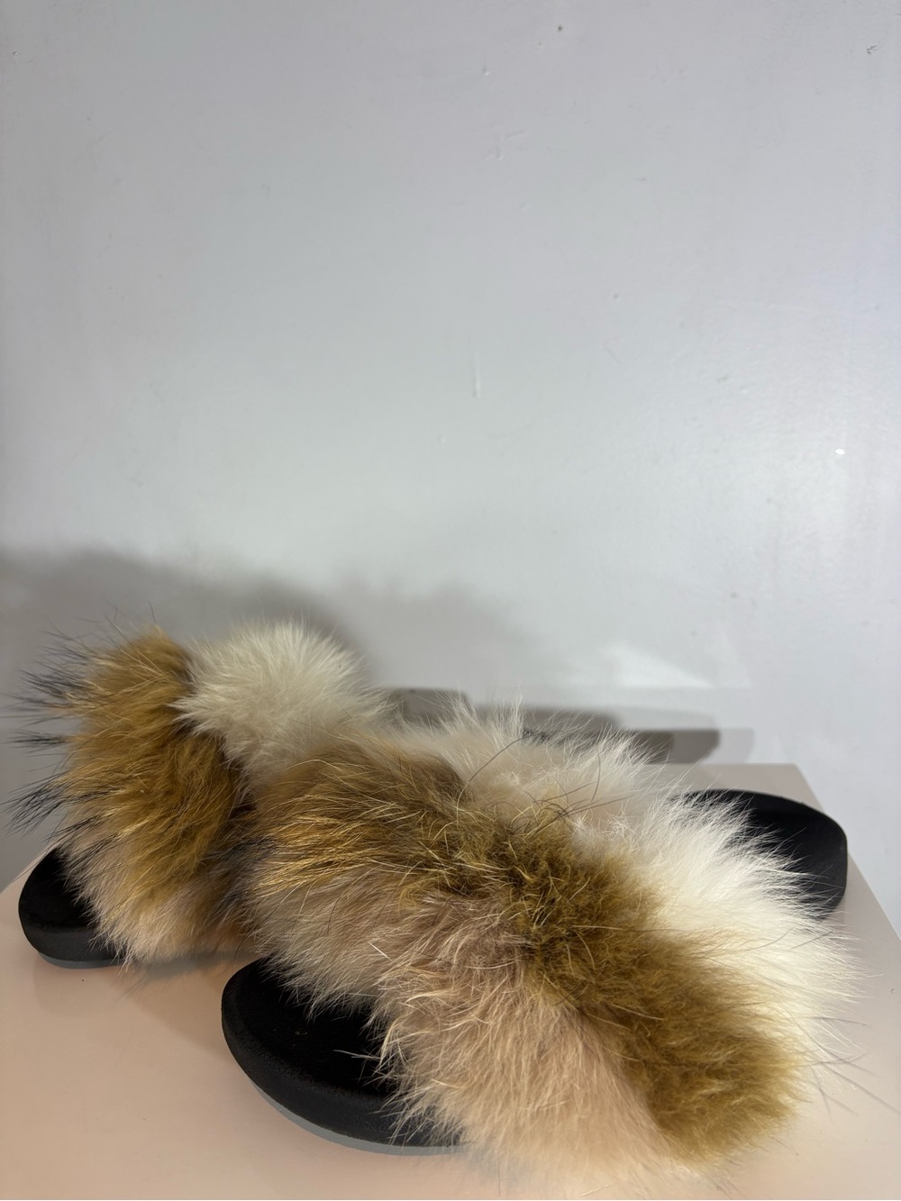 Genuine Fur Slide Sandals Women’s US 7 Black Slip-On - Picture 5 of 10